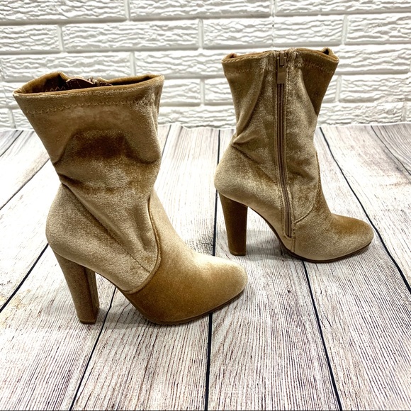 Forever Champagne Velvet Dasia Calf Length Boots - Picture 3 of 6